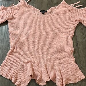 Express Blush Off-the-Shoulder Sweater